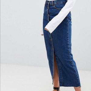 Dr Denim button front denim maxi skirt Size M